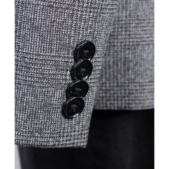 Express Photographer Blazer Sport Coat Mens 40R Fitted Plaid 2 Button Wool Blend - Picture 7 of 14